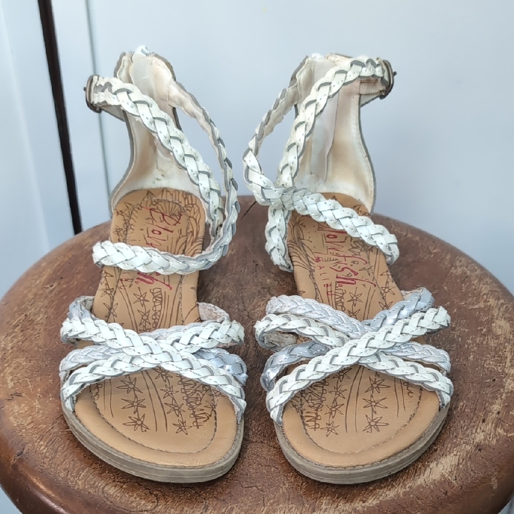 Blowfish White Braided Kids Sandals